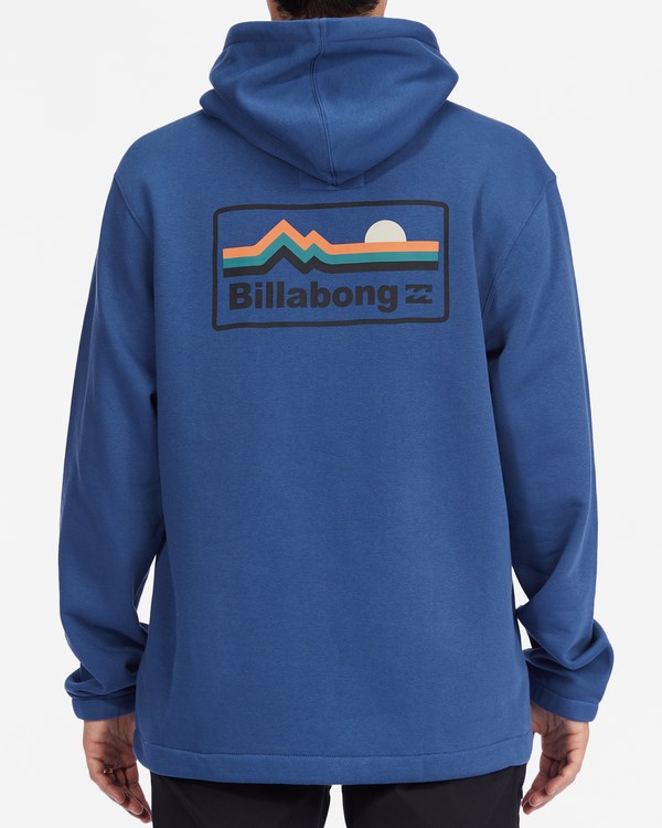 Billabong A/Div Compass Pullover Hoodie Washed Denim | NQPOGB978