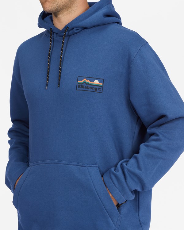 Billabong A/Div Compass Pullover Hoodie Washed Denim | NQPOGB978