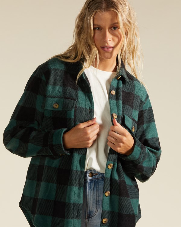 Billabong A/Div Forge Fleece Flannel Shacket Evergreen | MJOXCL827