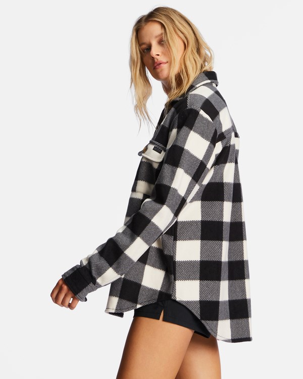 Billabong A/Div Forge Fleece Flannel Shacket White/Black 1 | NLZOXE391