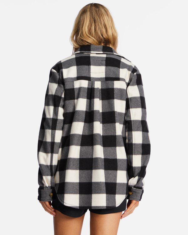 Billabong A/Div Forge Fleece Flannel Shacket White/Black 1 | NLZOXE391