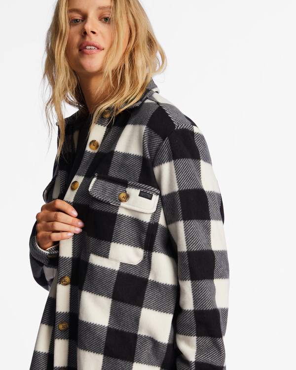 Billabong A/Div Forge Fleece Flannel Shacket White/Black 1 | NLZOXE391