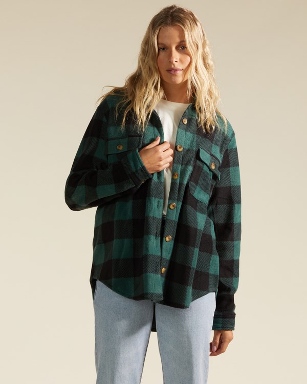 Billabong A/Div Forge Fleece Flannel Shacket Evergreen | UJTFAR753