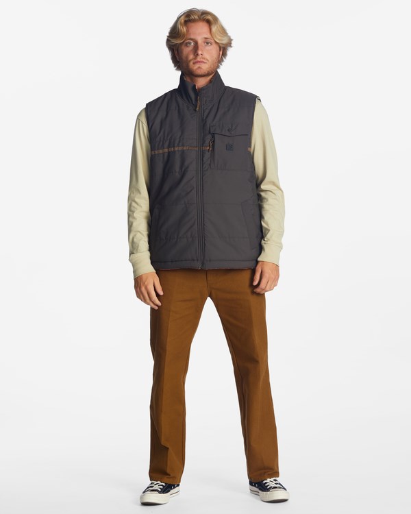 Billabong A/Div Trail Reversible Full-Zip Vest Raven | DWBQYA709