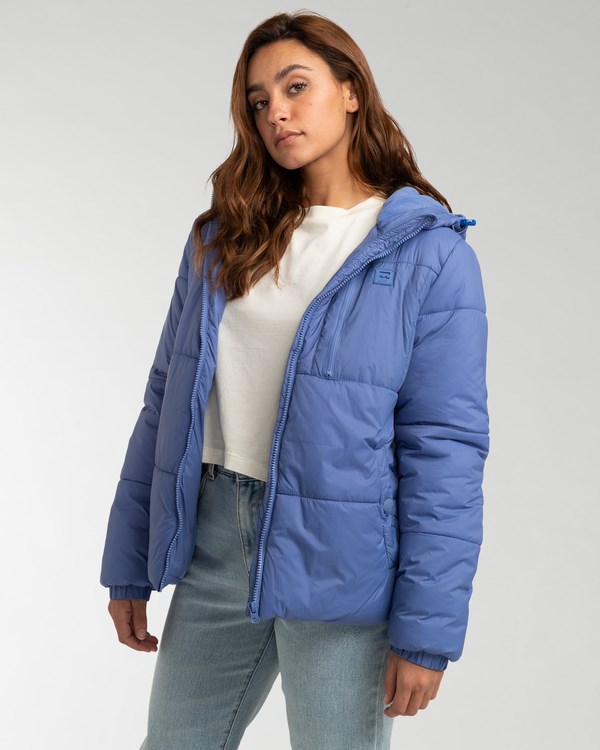 Billabong A/Div Transport Puffer 3 Encapuchado Zip-Up Jacket Azules | EDSJKV491