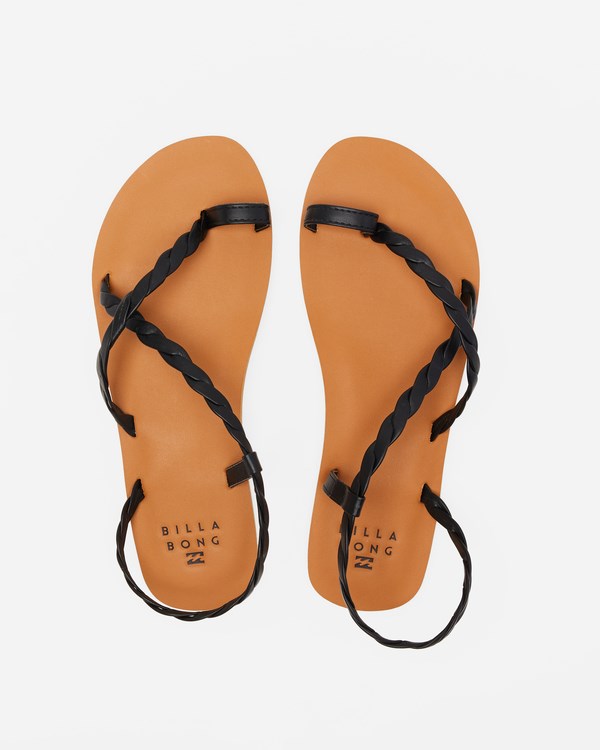 Billabong Agua Waves Tiras Sandals Negras | VTQLPB629