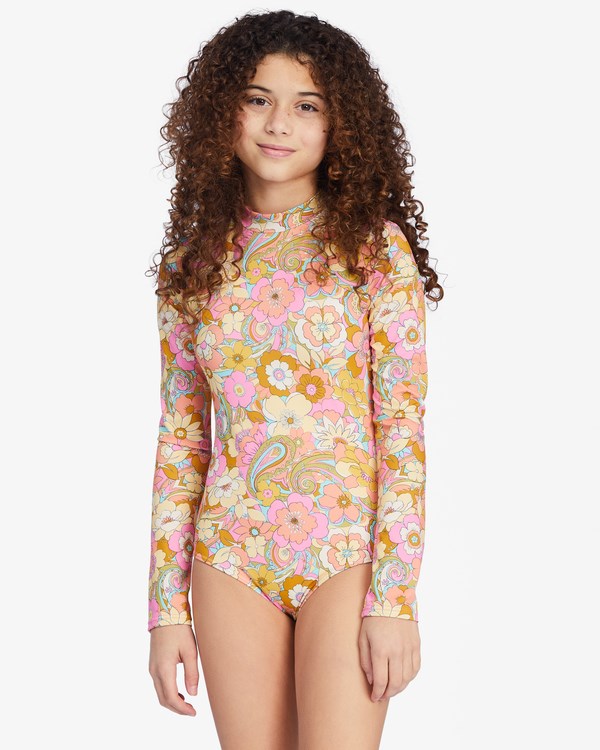 Billabong Ain\'t She A Beaut Long Sleeve UPF 50 Swimsuit Multi | VLMWFH924