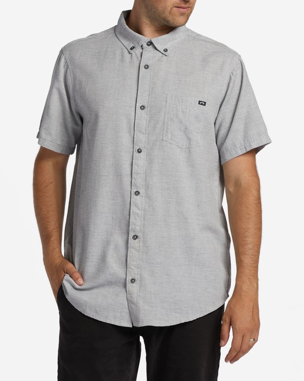 Billabong All Day Corta Sleeve Shirt Gris Claro | PDQZMU851