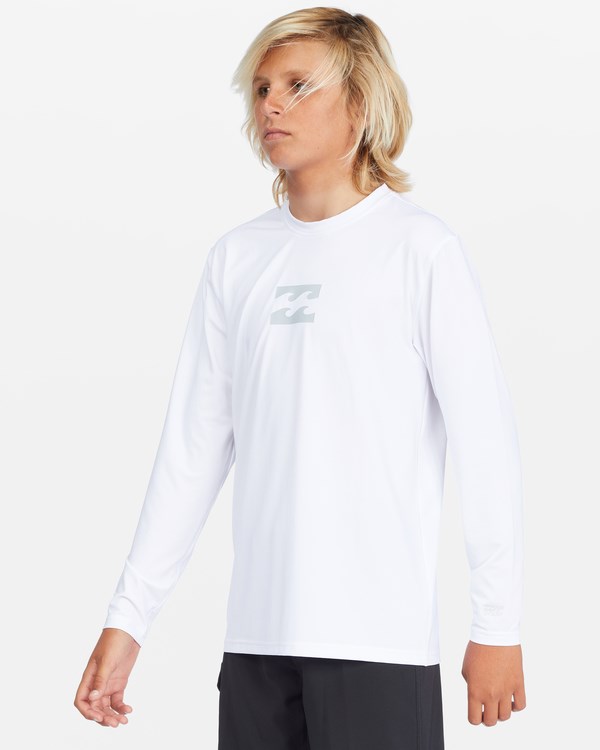 Billabong All Day Wave Loose Fit Long Sleeve Surf Tee Blancas | JVNIAY452