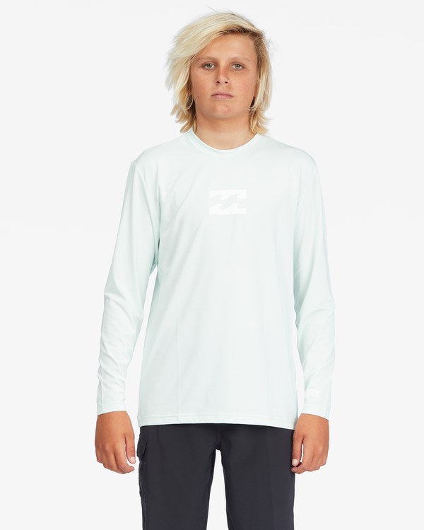 Billabong All Day Wave Loose Fit Long Sleeve Surf Tee Seaglass | KVRWXJ327