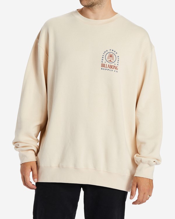 Billabong Arch Palm Crewneck Sweatshirt Kaki Claro | RUDWIT763