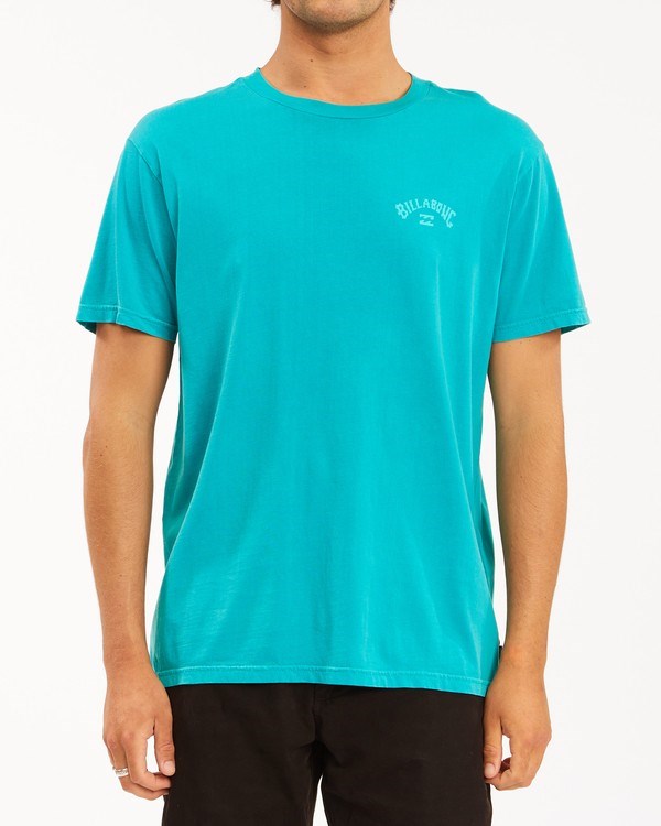 Billabong Arch Wave Washed Corta Sleeve T-Shirt Teal | FRNHXK415