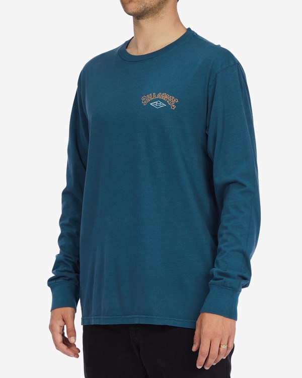 Billabong Arch Wave Washed Long Sleeve T-Shirt Azul Marino | KHSLAU345