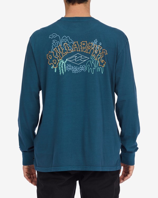 Billabong Arch Wave Washed Long Sleeve T-Shirt Azul Marino | KHSLAU345