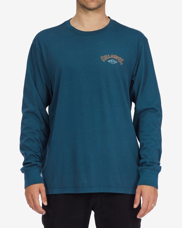 Billabong Arch Wave Washed Long Sleeve T-Shirt Azul Marino | KHSLAU345