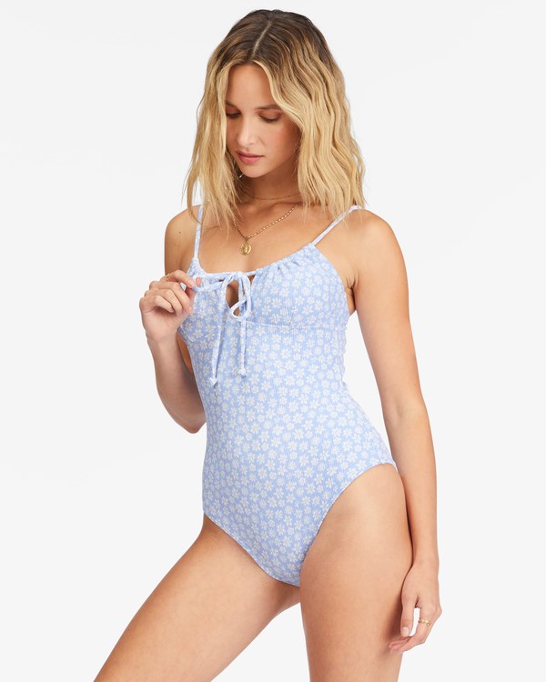 Billabong Away We Go One-Piece Swimsuit Baby Blues | XFMYTH840