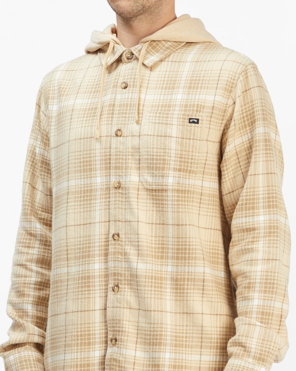 Billabong Baja Cali Encapuchado Flannel Shirt Oatmeal Heather | NXEMUC943