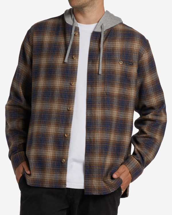 Billabong Baja Encapuchado Flannel Shirt Midnight | KBGMXQ602