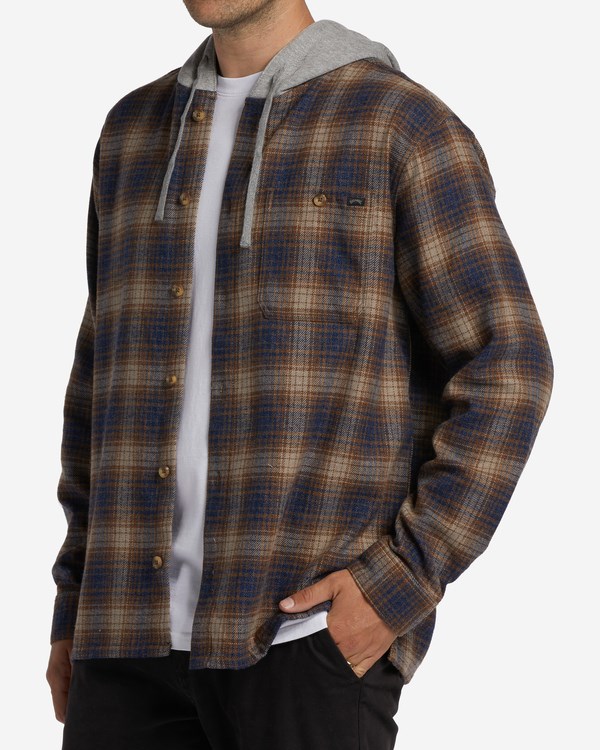 Billabong Baja Encapuchado Flannel Shirt Midnight | KBGMXQ602