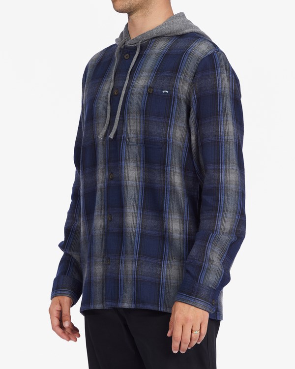 Billabong Baja Encapuchado Flannel Shirt Azules Oscuro | KRSOCU481