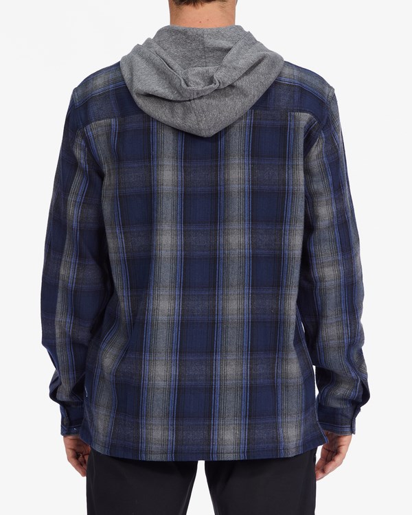 Billabong Baja Encapuchado Flannel Shirt Azules Oscuro | KRSOCU481