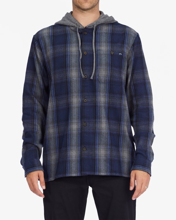 Billabong Baja Encapuchado Flannel Shirt Azules Oscuro | KRSOCU481