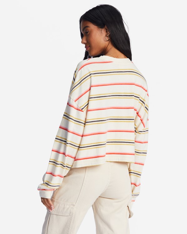 Billabong Beach Boyfriend Boxy Long Sleeve T-Shirt Blancas | ENKWHS603