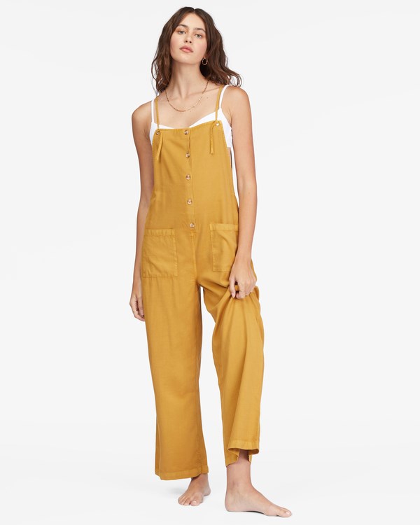 Billabong Beach Cruiser Anchos-Leg Overalls Doradas | DGHRIE986