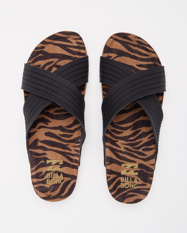 Billabong Bella Vista Double Correa Sandals Negras | GXTDMO894