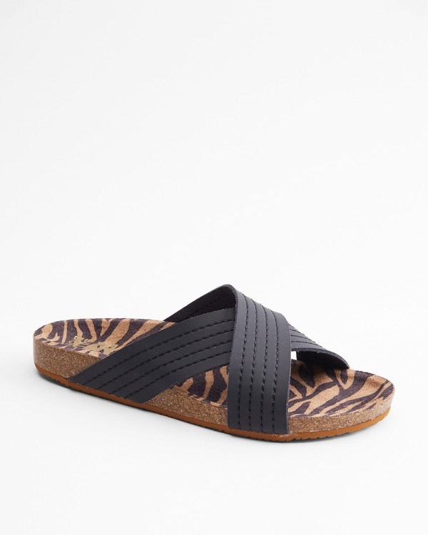 Billabong Bella Vista Double Correa Sandals Negras | GXTDMO894