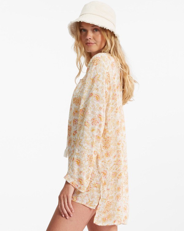 Billabong Blue Skies Gauze Beach Cover-Up White/Multi | YXLZEU067