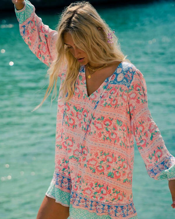 Billabong Boho Babe Long Sleeve Babydoll Vestido Multi | WATKCN859