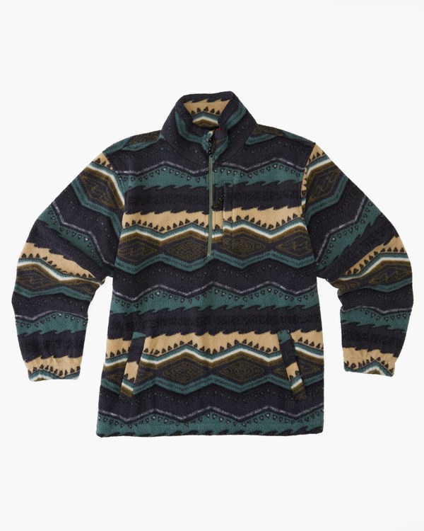 Billabong Boundary Mock Neck Fleece Pullover Evergreen | HCRYDF479