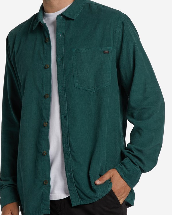 Billabong Bowie Long Sleeve Corduroy Shirt Cypress | EXJUZM540