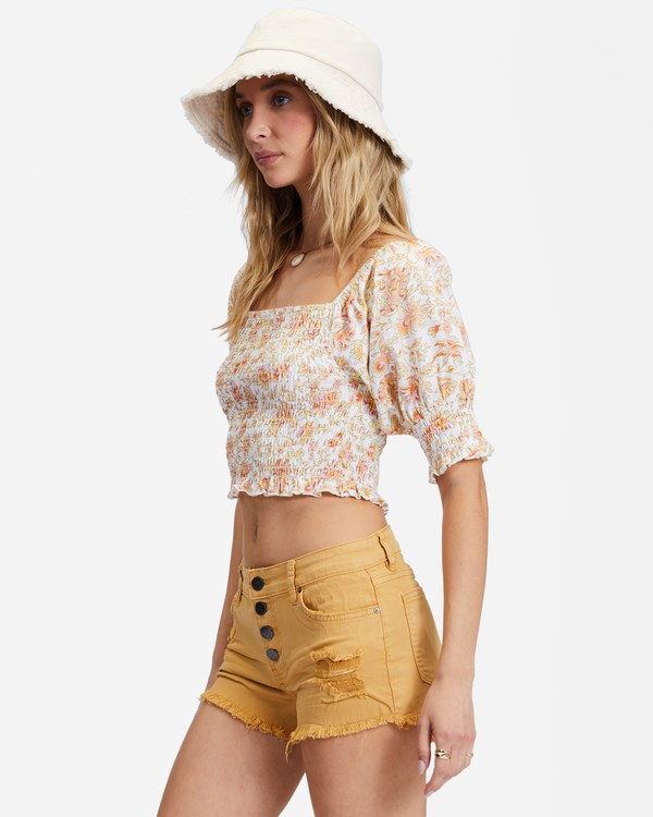 Billabong Buttoned Up Denim Shorts Doradas | VPKFMD743