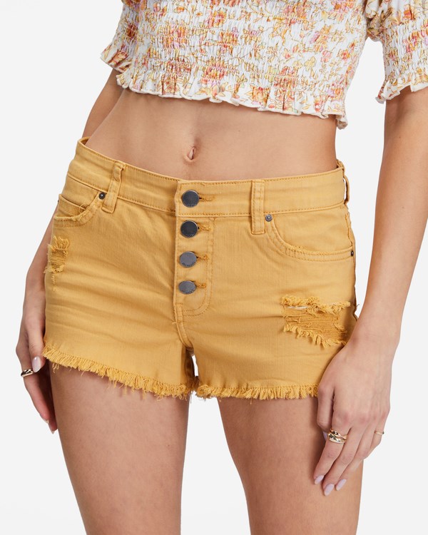 Billabong Buttoned Up Denim Shorts Doradas | VPKFMD743