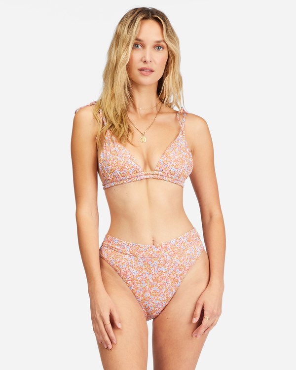 Billabong Chase The Sun Double Ruched Triangle Bikini Top Multi | BKWTPU826