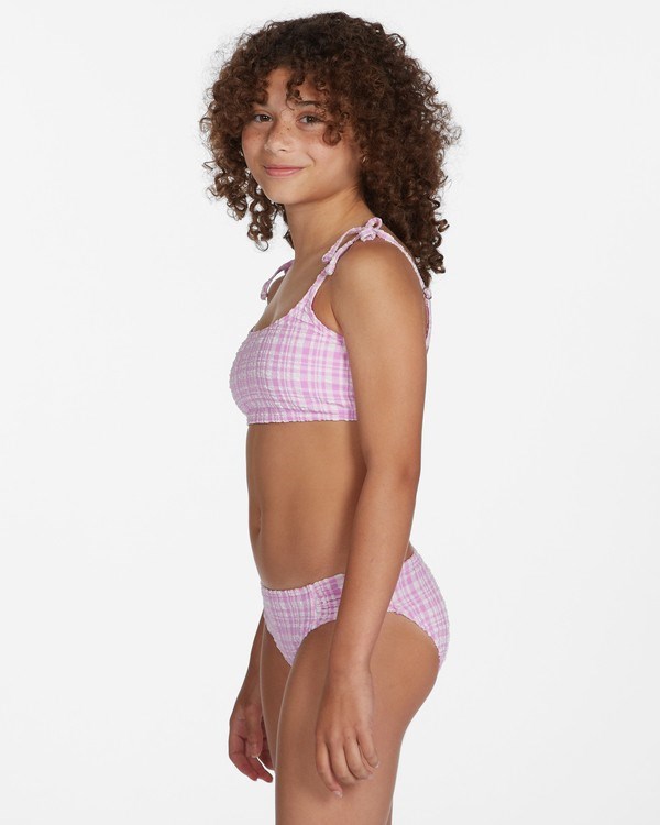 Billabong Checkin The Waves Tie Trilet Bikini Set Lush Lilac | CMQBZL397