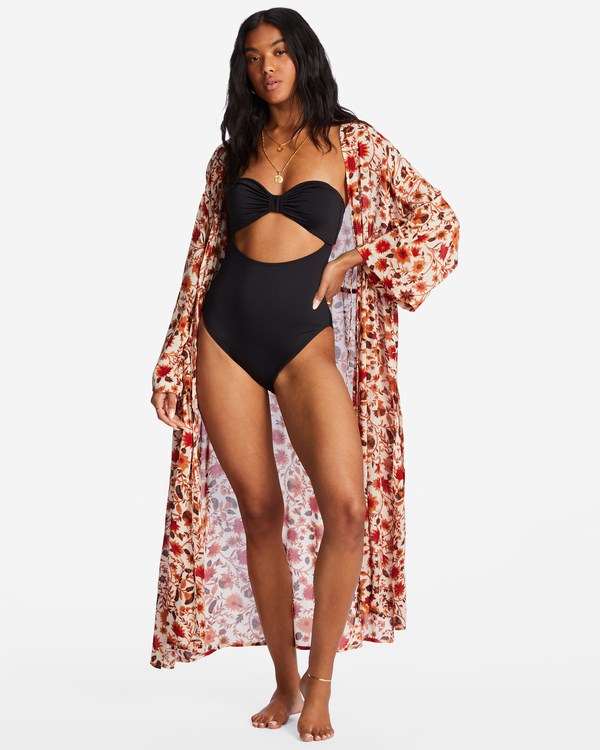 Billabong Cosmic Dreamer Kimono Beach Cover-Up Blancas | JAUNDF407