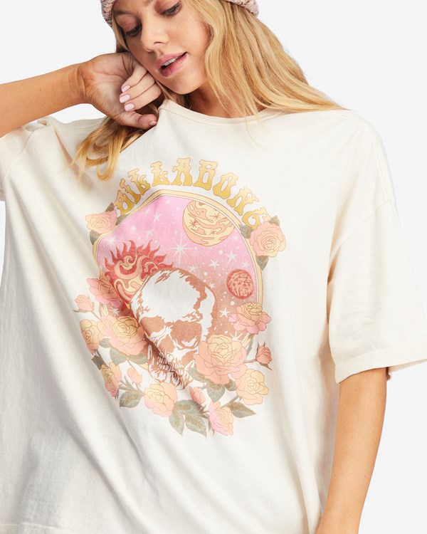 Billabong Cosmic Garden Oversized Estampadas Boyfriend T-Shirt Blancas | BTNZYX914