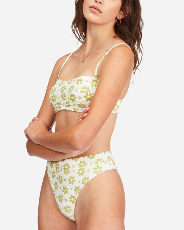 Billabong Daisy Chain High Maya Bikini Bottoms Salt Crystal | IEKZGD528