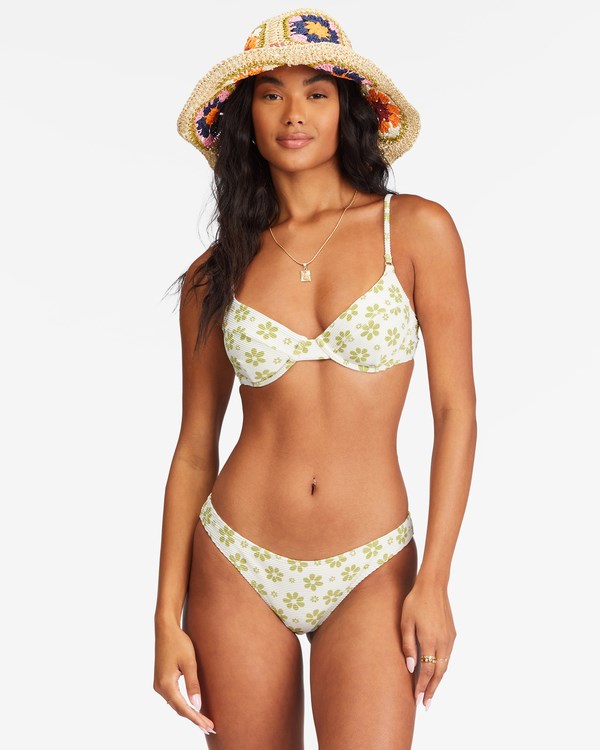 Billabong Daisy Chain Tropic Bikini Bottoms Salt Crystal | WYXRJK152