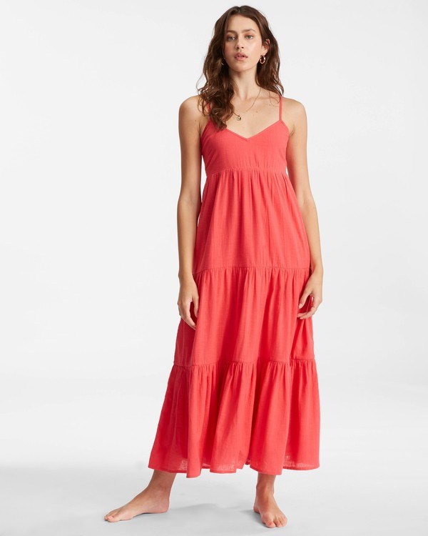 Billabong Dance Away Maxi Vestido Fuego | HSYXGN437