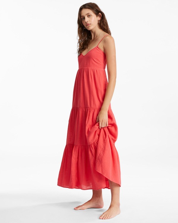 Billabong Dance Away Maxi Vestido Fuego | HSYXGN437