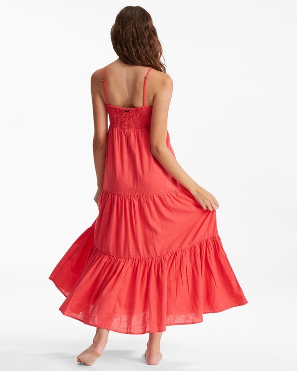 Billabong Dance Away Maxi Vestido Fuego | HSYXGN437