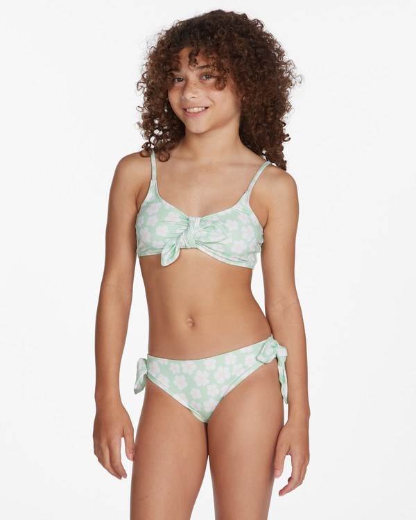 Billabong Ditsy Love Knotted Altas Trilet Bikini Set Honey Dew | GCZSYU324