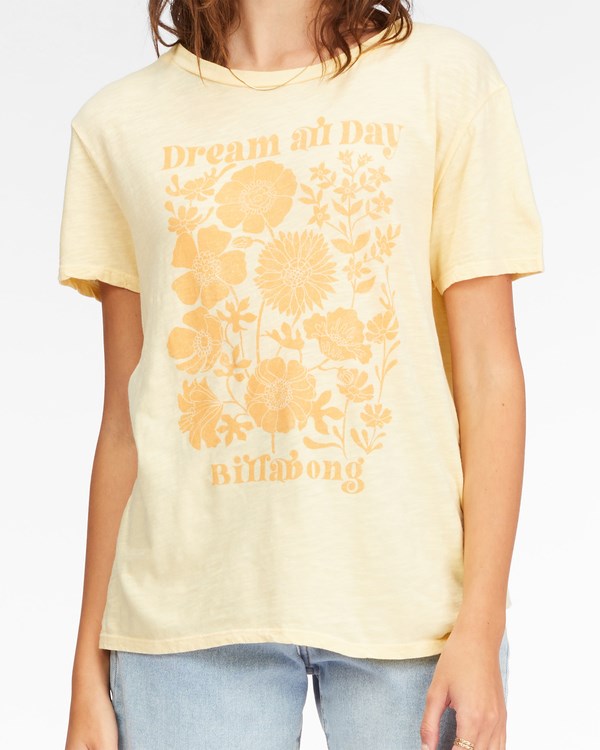 Billabong Dream All Day Boyfriend T-Shirt Buttermilk | NQILXE107