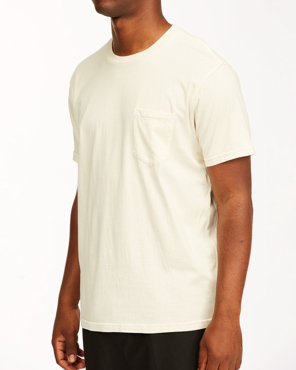 Billabong Essential Pocket Wave Washed T-Shirt Blancas | VDQNWI128