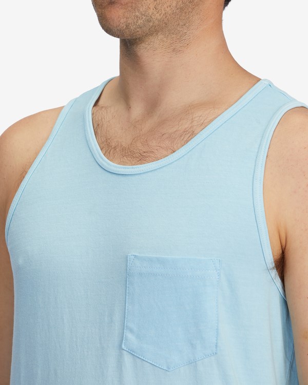 Billabong Essential Wave Washed Pocket Tank Top Azules | FZMTWG560