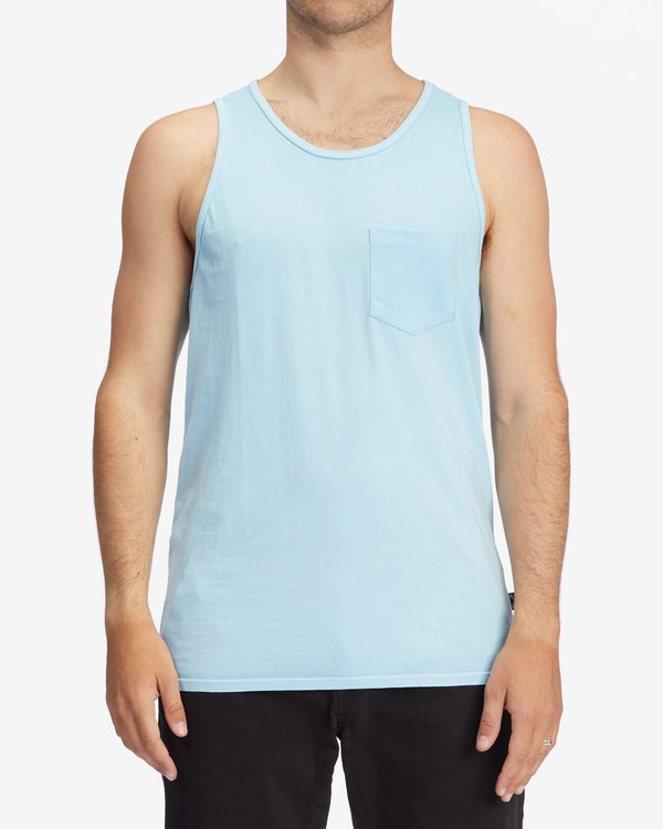 Billabong Essential Wave Washed Pocket Tank Top Azules | FZMTWG560